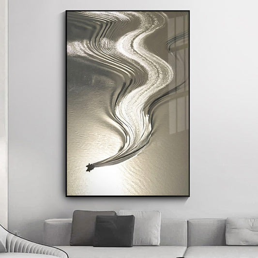 Golden Rivers Minimalist Abstract Wall Art