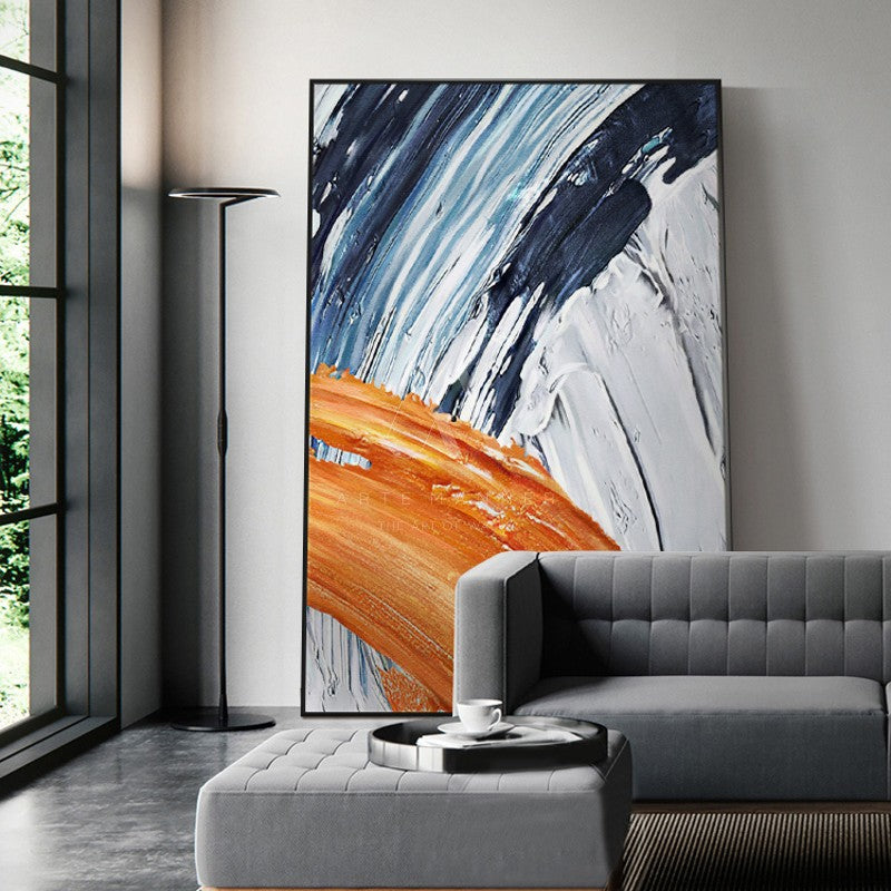 Peachy Modern Abstract Oil Painting