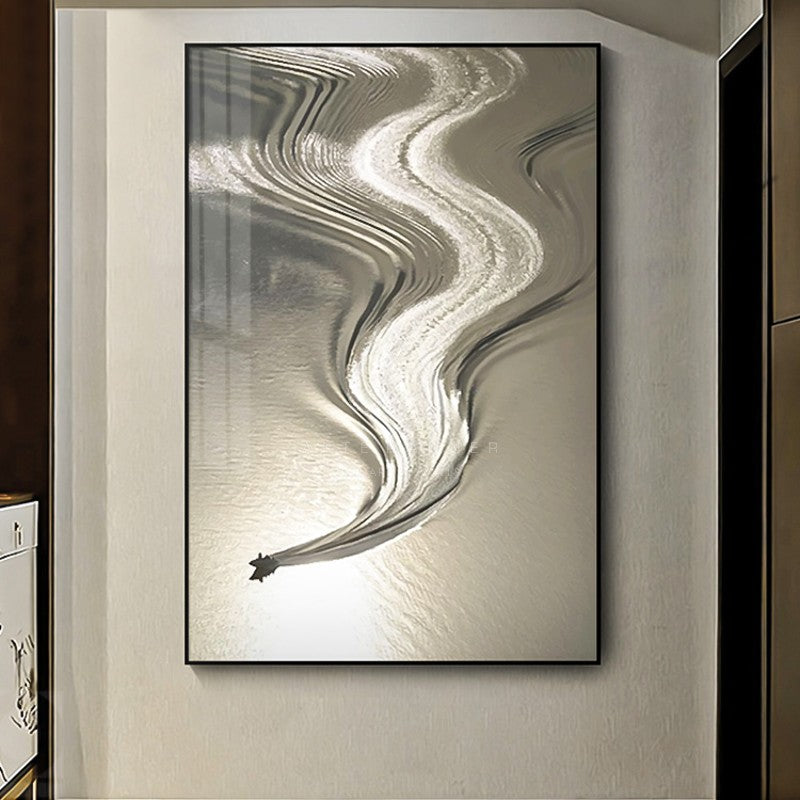 Golden Rivers Minimalist Abstract Wall Art