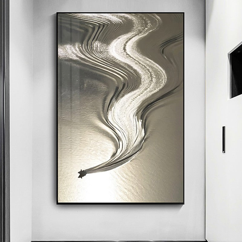 Golden Rivers Minimalist Abstract Wall Art