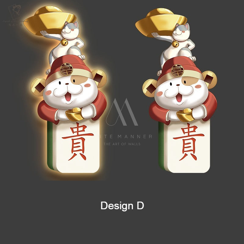 Fortune Cat Modern LED Wall Art