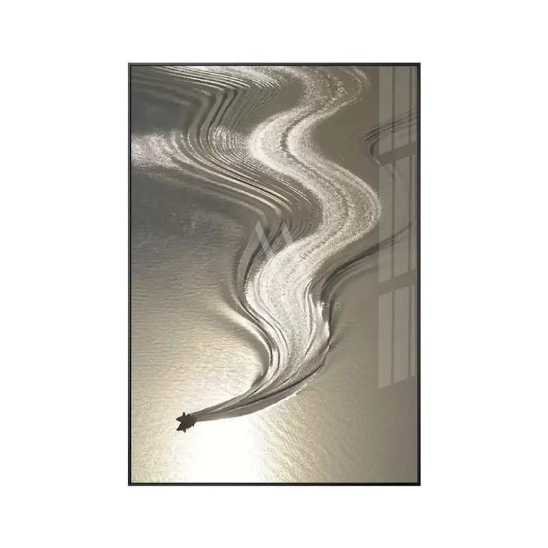 Golden Rivers Minimalist Abstract Wall Art