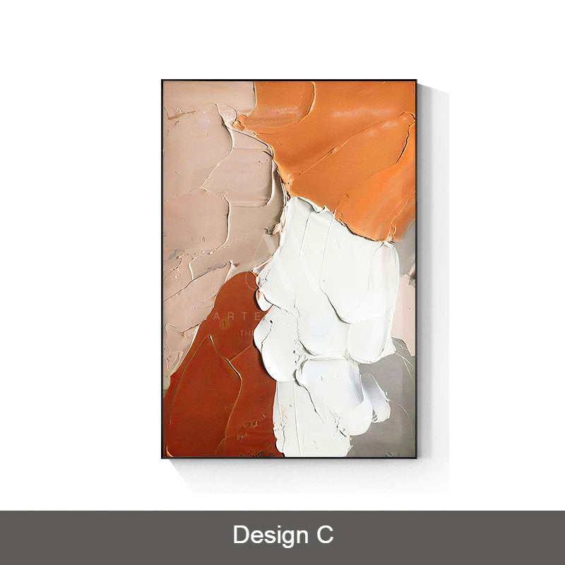 Peachy Modern Abstract Oil Painting