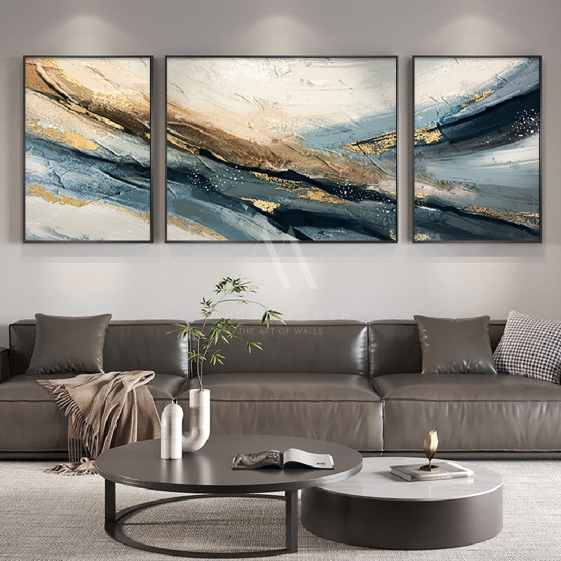 The Beauty of Oblivion Modern Abstract Wall Art (Set of 3)