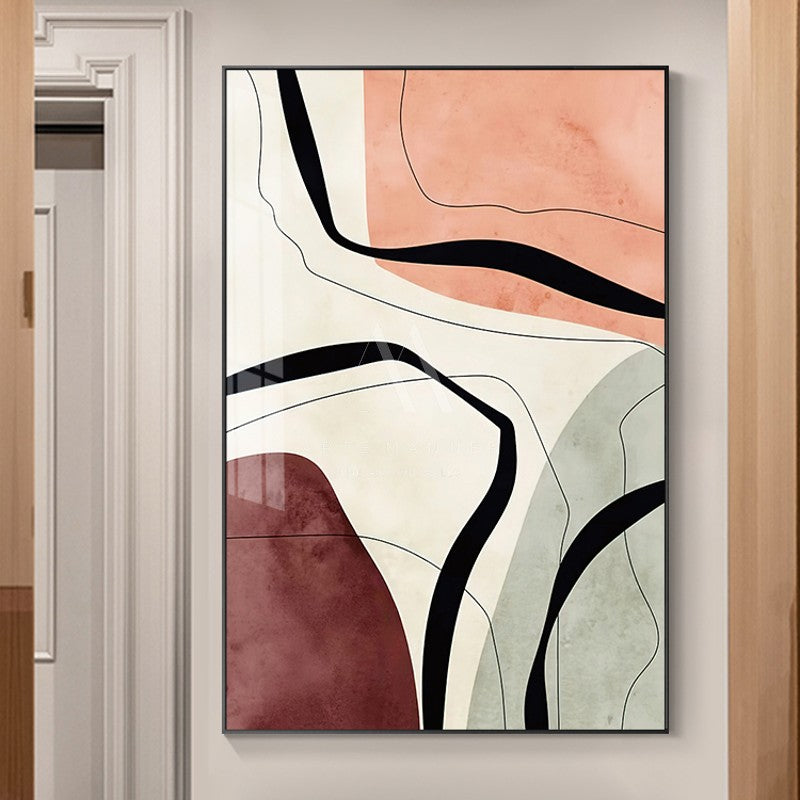 Crimson Modern Abstract Wall Art