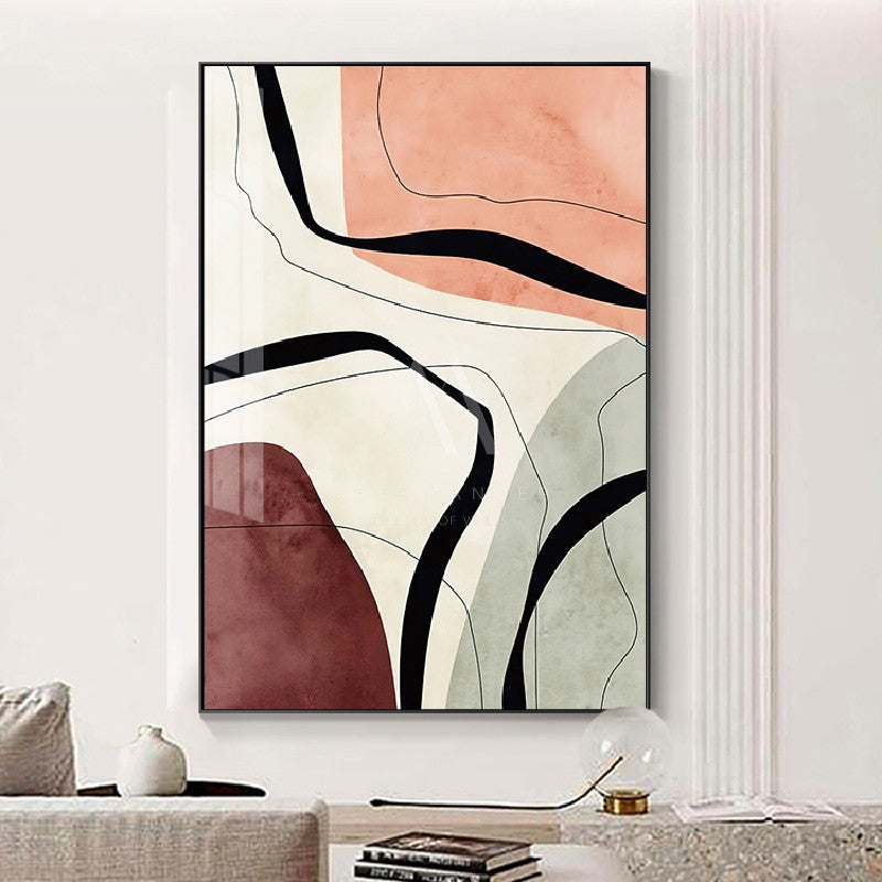 Crimson Modern Abstract Wall Art