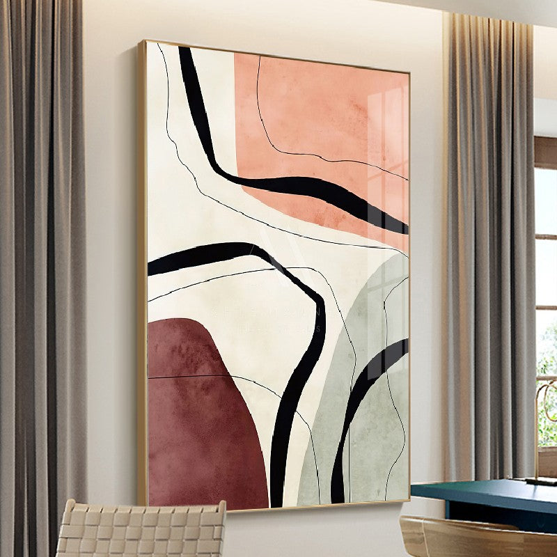 Crimson Modern Abstract Wall Art