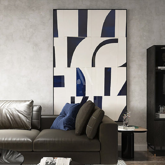 Geometric Blues Abstract Wall Art