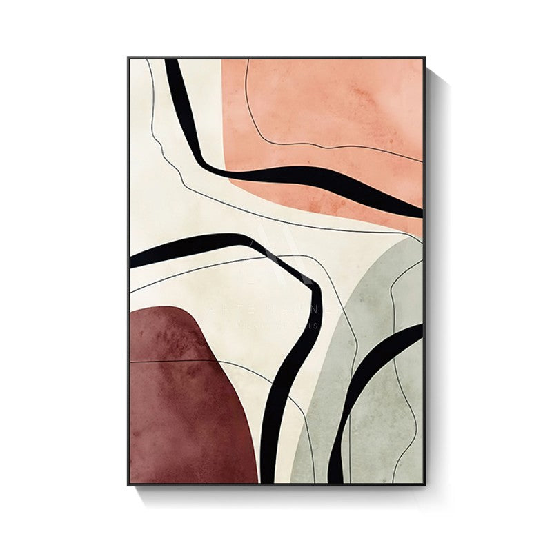 Crimson Modern Abstract Wall Art