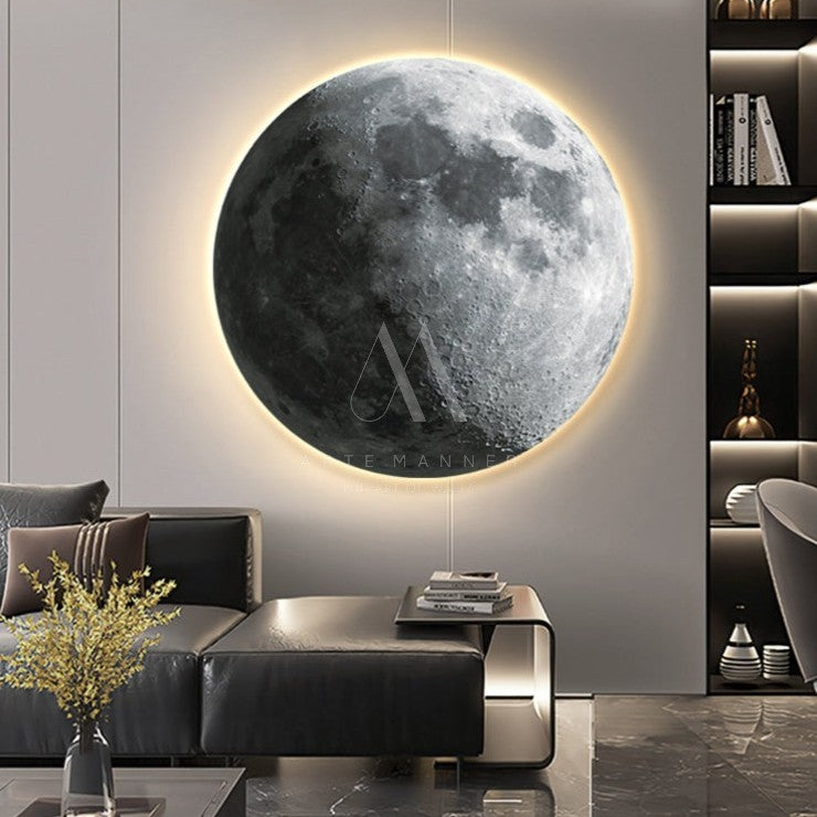 Full Moon Modern LED Wall Art