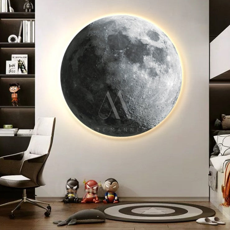 Full Moon Modern LED Wall Art