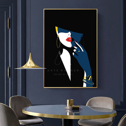 Hiding From the Night Modern Portrait Wall Art