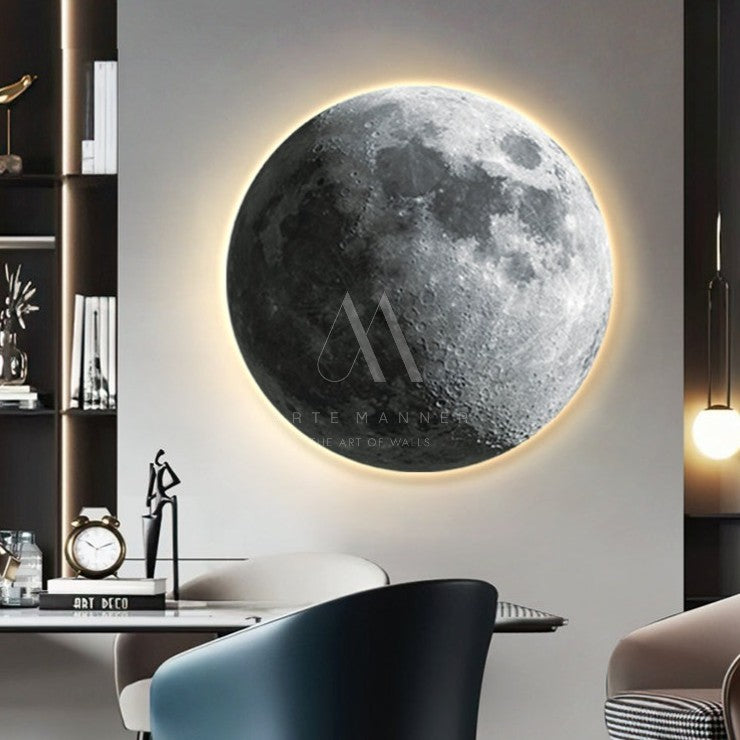 Full Moon Modern LED Wall Art