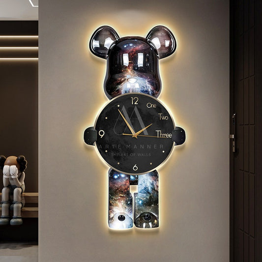 Cosmic Bear Wall Art Clock