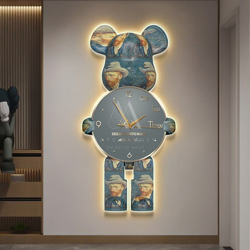 Cosmic Bear Wall Art Clock