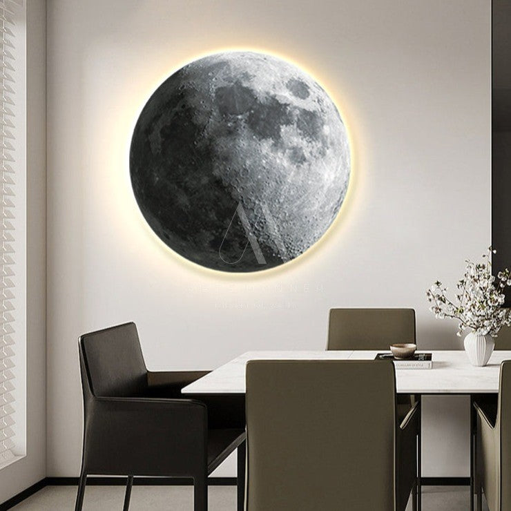 Full Moon Modern LED Wall Art