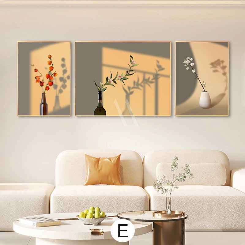 Delicate Flowers Modern Wall Art (Set of 3)